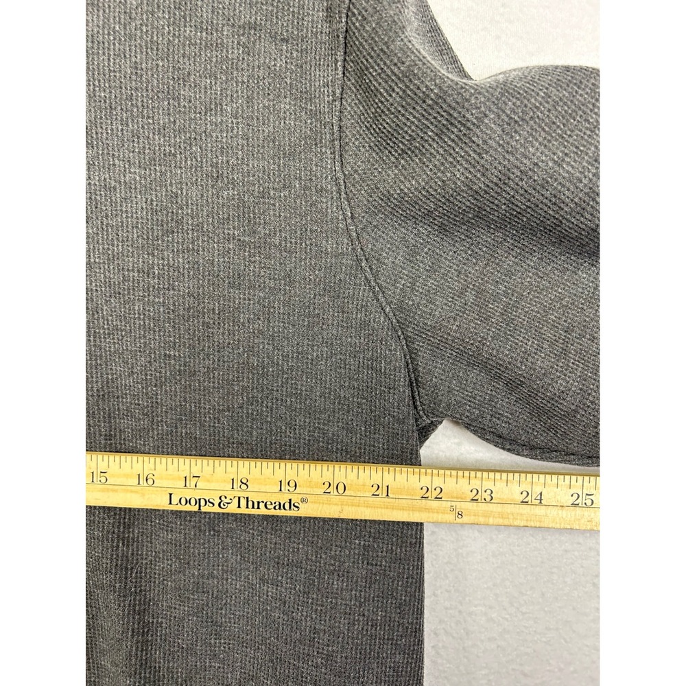 Gorpcore Bench Mens Large Gray Waffle Knit Fleece Lined Crewneck Sweatshirt L View 5